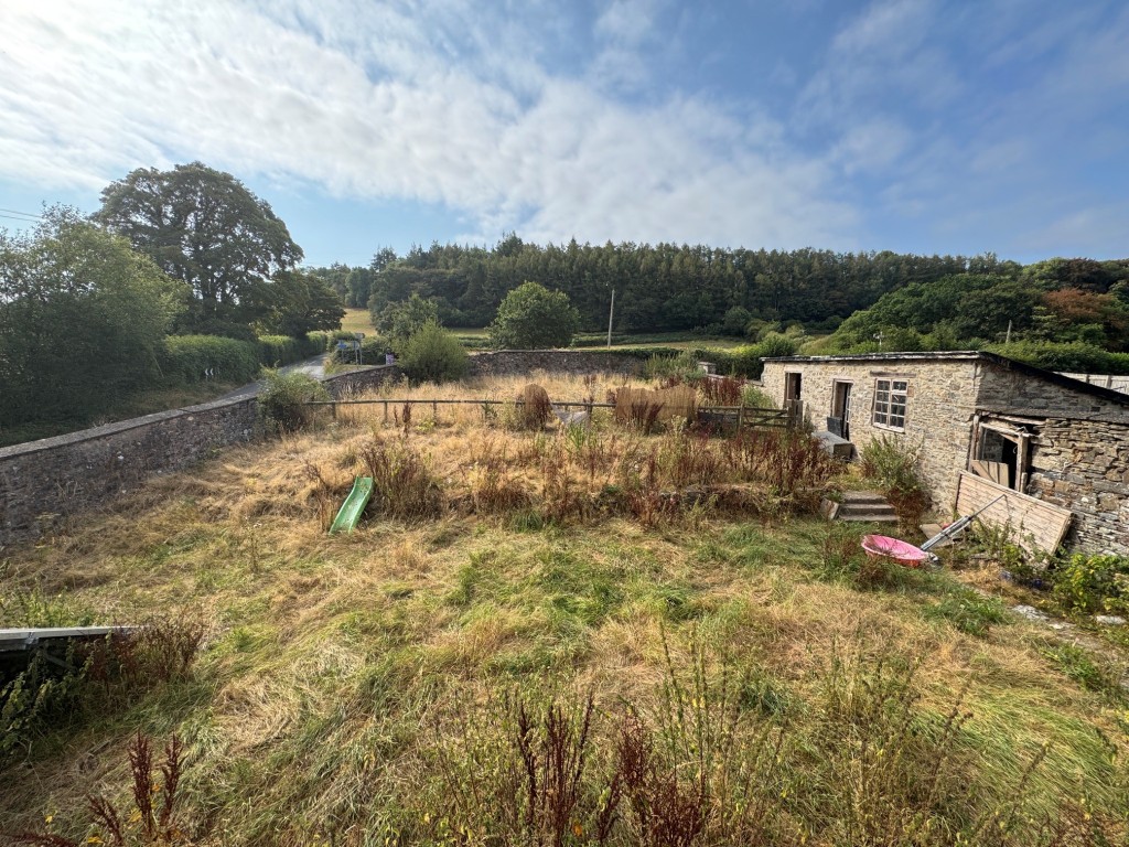 Lot: 222 - THREE-BEDROOM FARMHOUSE AND ATTACHED TWO-BEDROOM ANNEX - FREEHOLD INVESTMENT - Farmhouse - view of rear garden from first floor bedroom window